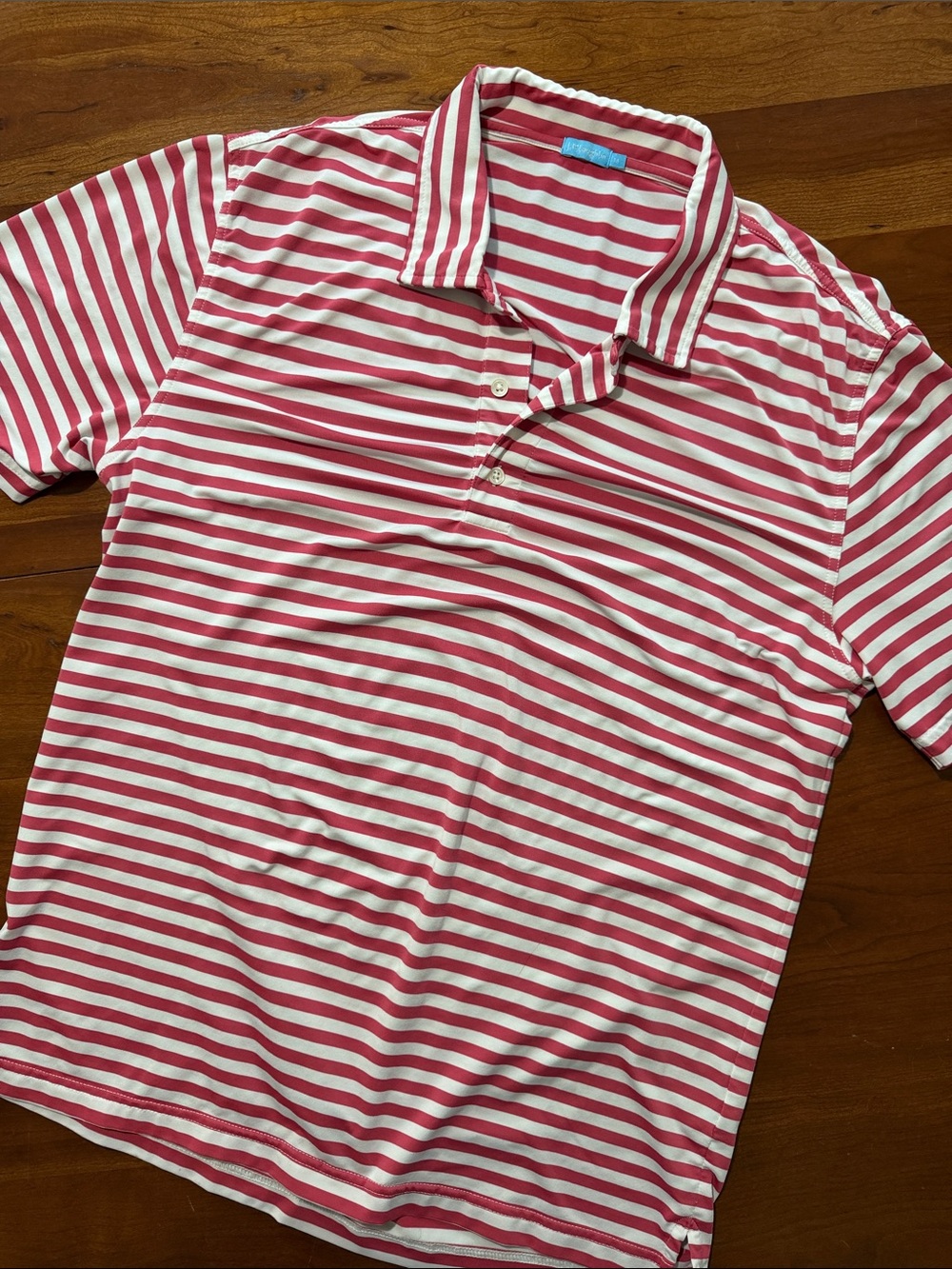 J. McLaughlin Red and White Striped Polo